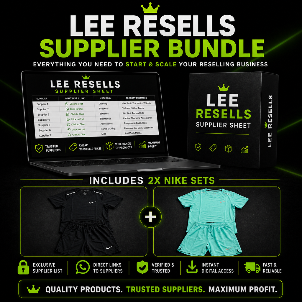 LEE RESELLS Supplier Sheet + 2 Nike Dri-Fit Sets | Instant Digital Download | Trusted Suppliers